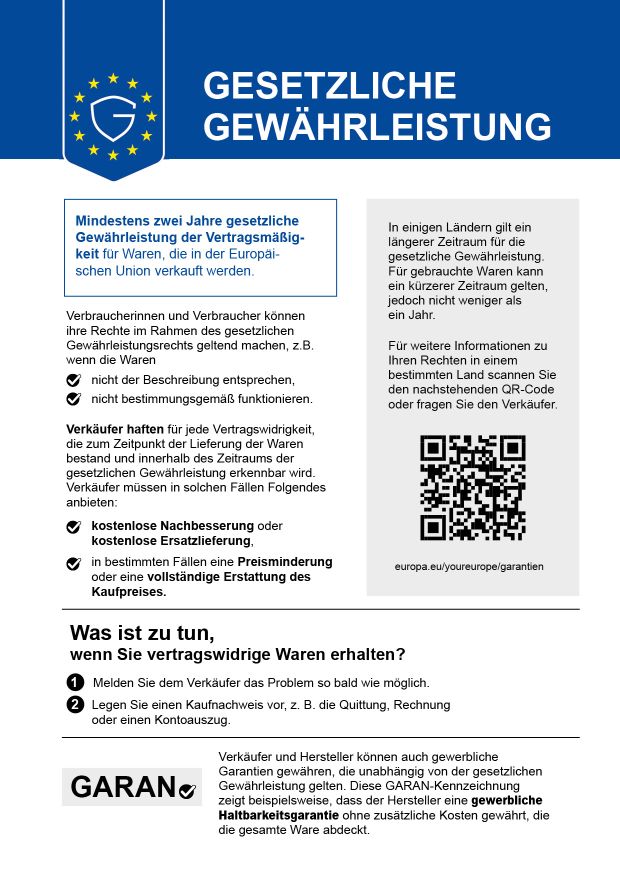 Gesetzliche Gew&auml;hrleistung